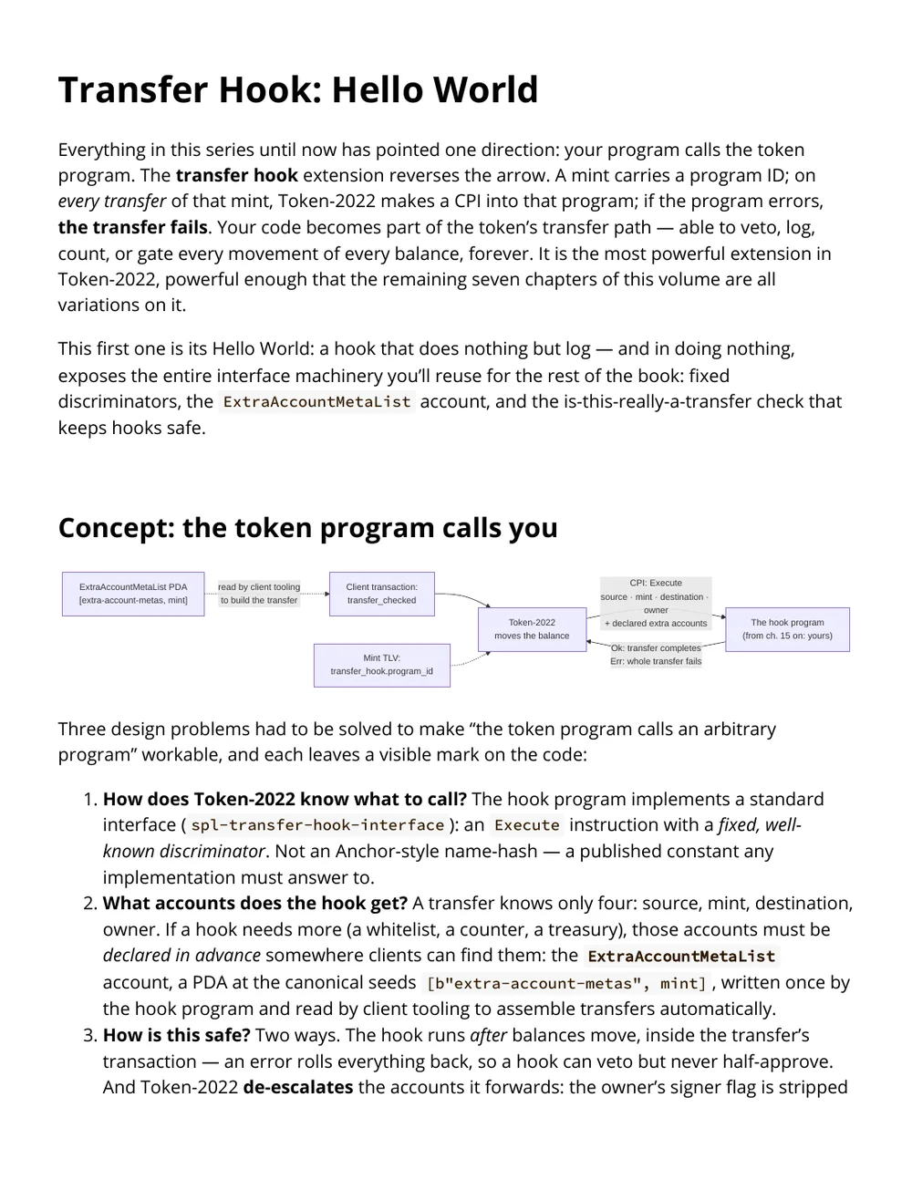 A page from the chapter Transfer Hook: Hello World